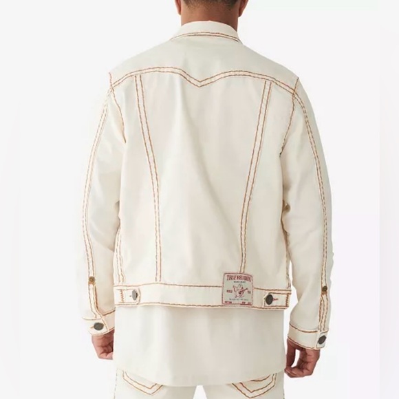 True Religion Men’s Denim Jacket Size M - Cream - Picture 2 of 8
